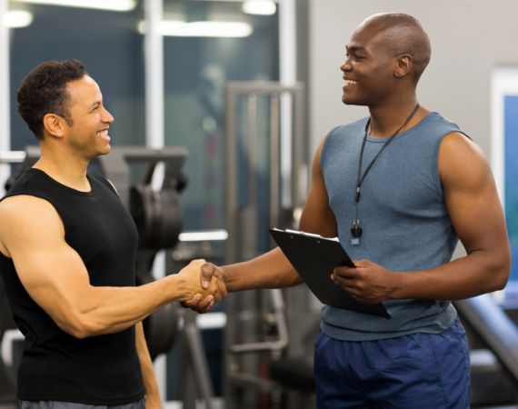 SPorts coach_Two men shaking hands_Physical IQ online fitness courses
