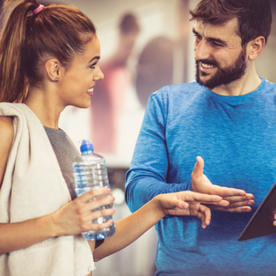 Man and woman Talking_Physical IQ online Fitness Courses